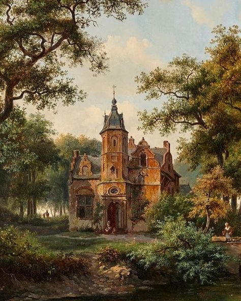 Painted Castles and Châteaux on Instagram: "Landscape with a Castle by Fredrik Marinus Kruseman, 1851, oil on canvas 69x89,5 cm. #castle #castles #chateau #schloss #castello #castillo #zamek #замок #kasteel #hrad #burg #paintedcastlesandchâteaux #castlepainting #castlepaintings #paintingoftheday #paintingsoftheday #apaintingaday #castleview #castlelovers #castlemypassion #bestcastles #yourcastles #castlesandpalacespics #castlelover #castlesbook #castlesofinstagram #castlegram #castlelove #castl Small Castle Aesthetic, Paintings Of Castles, Castle Paintings, Castle Oil Painting, Wilhelm Gustloff, Castle On A Hill, Victorian Castle, Romantic Castle, I Capture The Castle