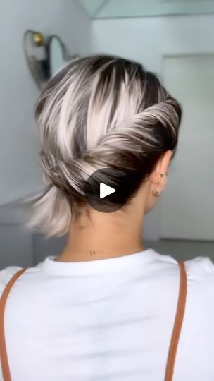 Short Hairstyle How To, Easy Updos For Very Short Hair, Short Prom Hair Updo, Easy Bob Hairstyles Tutorials, Short Hair Hairstyle Out Of Face, Easy Ideas For Short Hair, Updo For Workout, Disney Hairstyles For Short Hair, Half Up Half Down Shirt Hair