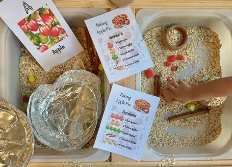 Apple Pie Dramatic Play Cards Apple Pie Dramatic Play, Pie Dramatic Play, Apple Unit Study, Apple Pie Ingredients, Dramatic Play Center, Apple Unit, Pie Tin, Play Cards, Apple Pie Recipe