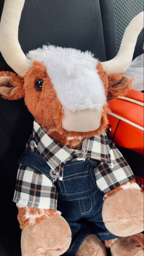 Cow Presents Gift Ideas, Long Horn Cow Build A Bear, Longhorn Build A Bear Aesthetic, Build A Bear Longhorn Aesthetic, Build A Bear Highland Cow, Longhorn Build A Bear, Country Gifts For Boyfriend, Longhorn Aesthetic, Build A Bear Longhorn