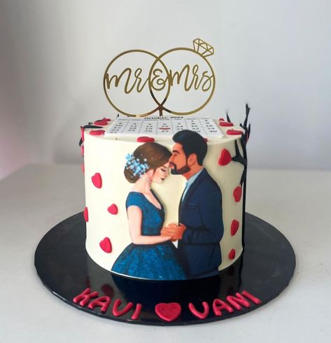 Anniversary Couple Cake Design, Engagement Cake Designs Couple, Anniversary Cake For Couple, 2nd Anniversary Cake Aesthetic, 1st Anniversary Cake Ideas Couple, Cake Designs For Couples, Happy Anniversary Cake Couple Cute Ideas, Marriage Cake Design, Couple Cake Anniversary