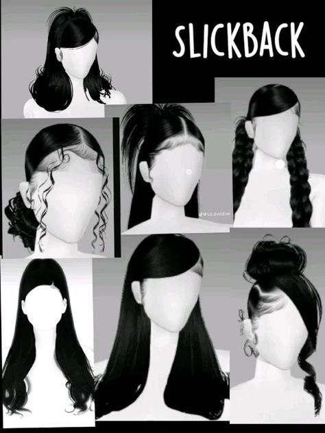 Hairstyles Imvu, Puerto Rican Hairstyles, Simple Hair Up, Cute Slick Back Hairstyles, Hair Inspo For School, Chicana Hairstyles, Imvu Hairstyles, Mannequin Hairstyles, Hairstyles With Curled Hair