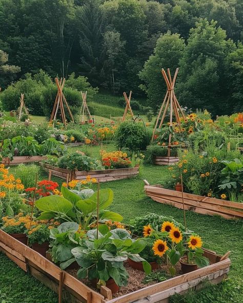 Plant Garden Aesthetic, House With Vegetable Farm, Garden Fruits And Vegetables Aesthetic, Backyard Food Garden Aesthetic, Countryside Garden Aesthetic, Kitchen Garden Aesthetic, Homestead Garden Aesthetic, Acres Of Land Aesthetic, Cute Veggie Garden