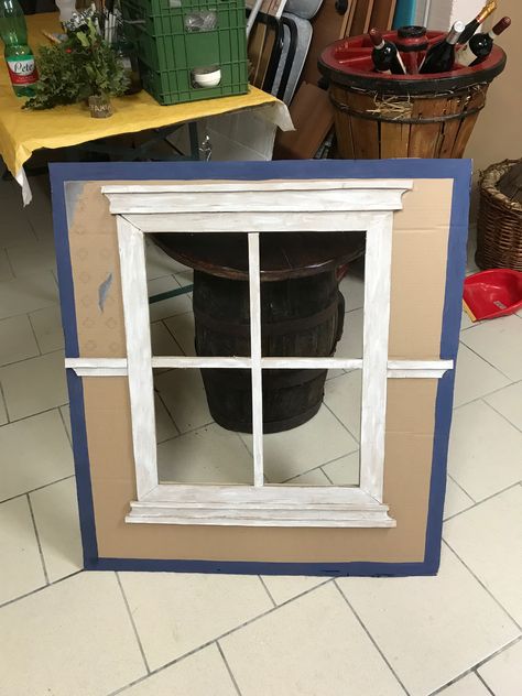 Cardboard Window Diy, Window Stage Design, Cardboard Window, Theater Art, Christmas Contests, Play Props, Set Design Theatre, Pokemon Party, Diy Window