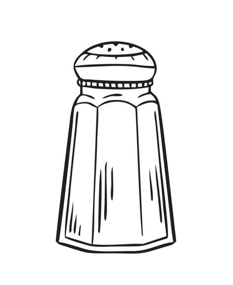 Salt And Pepper Tattoo, Salt Doodle, Salt And Pepper Drawing, Salt Drawing, Salt Drawing Illustration, Salt And Pepper Shakers Drawing, Salt Tattoo, Salt Shaker Tattoo, Salt Illustration