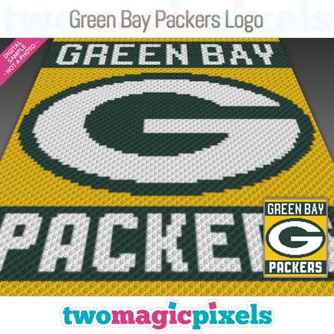 Greenbay Packers Crochet Blanket, Green Bay Packers Blanket Crochet, Green Bay Packers Crochet Blanket, Crochet Football Blanket, Green Bay Packers Blanket, Two Magic Pixels, Cross Stitch Graph, C2c Afghan, Afghan Crochet Patterns Easy