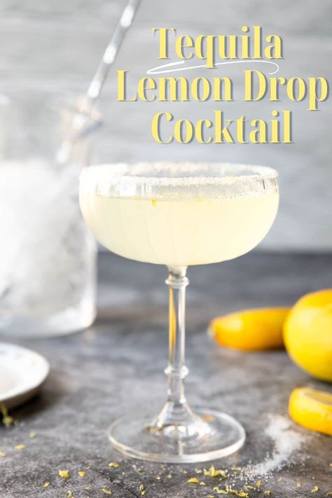 Tequila Lemon Drop, Tequilla Cocktails, Lemon Drop Drink, Lemon Drop Recipe, Lemon Margarita, Cocktail Recipes Tequila, Lemon Drop Cocktail, Classic Margarita Recipe, Tequila Recipe