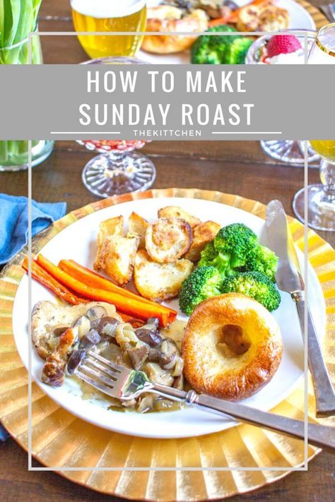 Eat like the British do with this Sunday roast recipe like how they serve in the pubs! Yorkshire pudding included! #cooking #meat #british #dinner #dinnerrecipe Draw Donkey, British Roast Dinner, British Dinner, Donkey From Shrek, Family Vegetarian Meals, Sunday Roast Dinner, Easy Step By Step Drawing, Recipe Cover, Inexpensive Meals