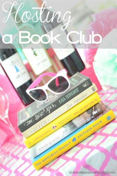 Have you been wanting to start a book club? Looking for a cute theme for one of your get togethers? We've got fun ideas like a dessert and wine party, book suggestions, and even the how to for getting started. Hosting a Book Club - SunshineandHurric... #MiddleSister #DropsofWisdom Book Club Description, How To Have A Book Club, Hosting A Book Club, Book Club Ideas Hosting, Mother Daughter Book Club, Start A Book Club, Book Club Suggestions, Start A Book, Roger Zelazny