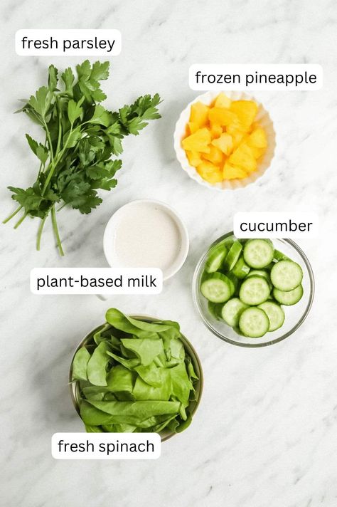 5-Ingredient Tropical Cucumber Pineapple Smoothie Cinnamon Smoothie, Cucumber Smoothie, Cucumber Benefits, Pineapple Benefits, Nutrient Packed Smoothies, Beet Smoothie, Detox Smoothie Recipes, Oil Free Vegan Recipes, Creamy Smoothies