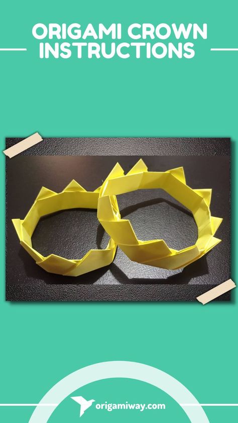 A yellow origami crown Origami Crown, Make A Crown, Paper Crown, King Or Queen, Paper Crowns, Kings And Queens, Origami Crafts Diy, Queen Crown, Origami Crafts