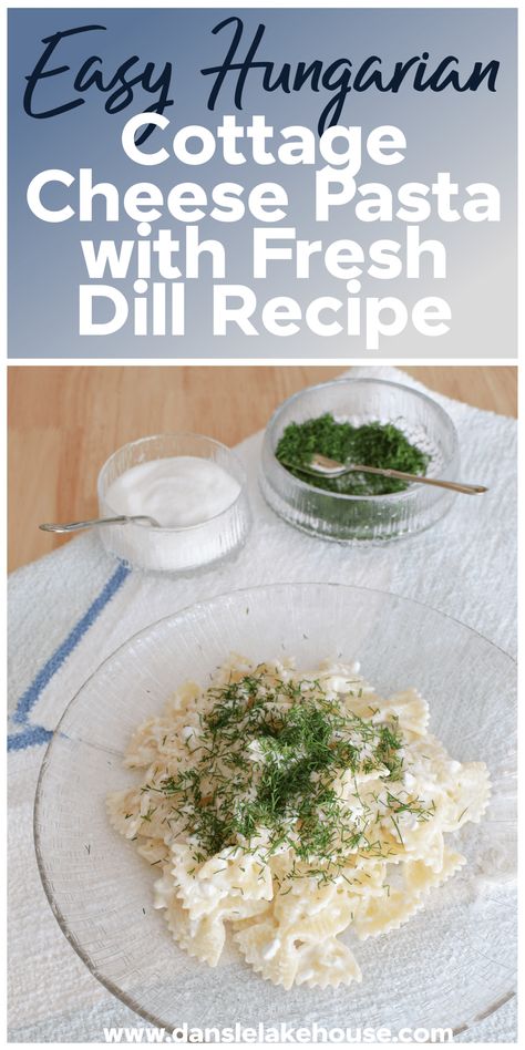 Fresh Dill Topped Paste Recipe - Easy Hungarian Cottage Cheese Pasta Recipe Dill Uses, Dill Pasta, Sweet Pasta, Fast Pasta, Cottage Cheese Pasta, Farmer’s Cheese, Cheese Pasta Recipes, Dill Recipes, Vegetarian Recipes Dinner Healthy