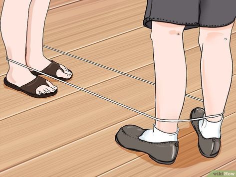 How to Chinese Jump Rope: 11 Steps (with Pictures) - wikiHow Jump Rope Games, Chinese Jump Rope, Diy Yard Games, Creative Movement, Door Games, Fun Card Games, Young Women Activities, Family Fun Night, Physical Education Games