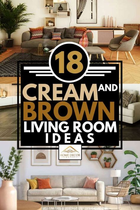 Dark Brown And Cream Living Room, Tan Leather Couch Living Room Ideas, Beige Leather Couch Living Room, Brown And Beige Living Room Ideas, Cream And Brown Living Room, Black And Tan Living Room, Baddie Room Ideas Aesthetic, Dark Brown Sofa Living Room, Brown Sectional Living Room