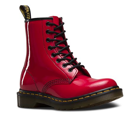 1460 W RED 11821606 Red Sparkly Shoes, Dr Martens Patent, Red Combat Boots, Sparkle Boots, Lace Combat Boots, Red Patent Leather Shoes, Red Doc Martens, Sparkly Boots, Shiny Boots