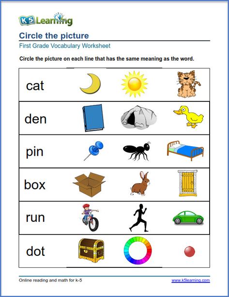 Grade 1 vocabulary worksheet match pictures to words Worksheets For Grade 1, Worksheets For Class 1, English Worksheets For Kindergarten, Matching Worksheets, First Grade Worksheets, Spelling Worksheets, English Phonics, Cognitive Behavior, English Worksheets For Kids