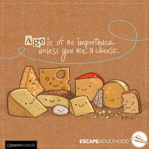 Aged Cheese by Jason Kotecki.  58/100 of #ArtYear2016 #TinkerProject #cheese #art #painting #age #quotes Charcuterie Techniques, Cheese Art Drawing, Cheese Cartoon Drawing, Cheese Sketch Art, Cheese Jokes Funny, Say Cheese Quotes, Cheese Quotes Funny Humor, Cheese Painting, Cheese Quotes