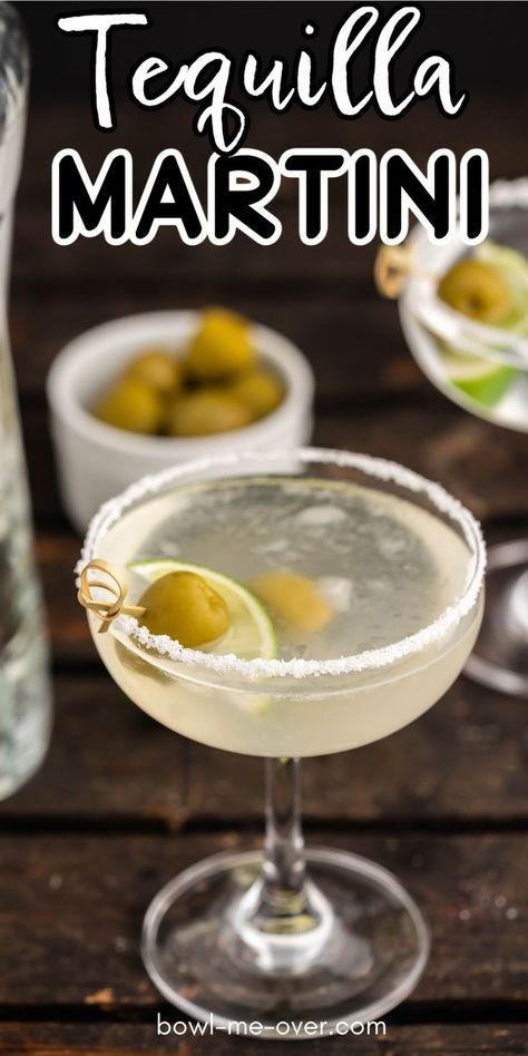 Mexican Martini Recipe, Tequila Martini, Best Martini Recipes, Dirty Martini Recipe, Margarita On The Rocks, Drink Responsibly, Tequila Drinks, Friday Nights, Mixed Drinks Recipes