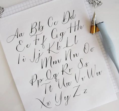 Alphabet Calligraphy Fonts, Different Alphabet, Calligraphy Alphabets, Cursive Fonts Alphabet, Modern Calligraphy Alphabet, Calligraphy Writing Styles, Alphabet Calligraphy, Hand Lettering Alphabet Fonts, Font Love