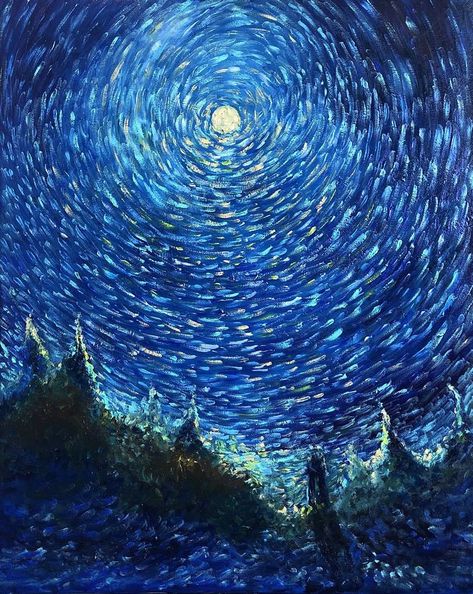 Original Fantasy Painting by Aregnaz Toroyan | Impressionism Art on Canvas | Under the blue sky Check more at https://codlu.com/us/original-fantasy-painting-by-aregnaz-toroyan-impressionism-art-on-canvas-under-the-blue-sky/ Blue Sky Painting, The Blue Sky, Sky Painting, Impressionism Art, Fantasy Paintings, Art On Canvas, Art Oil, Blue Moon, Impressionism