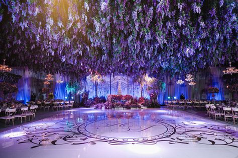 Mary Michelle, Tangled Wedding, Wisteria Wedding, Wisteria Garden, Garden Wedding Centerpieces, Rain Wedding, Wedding Reception Dinner, Flower Backdrop Wedding, Wedding Ceiling