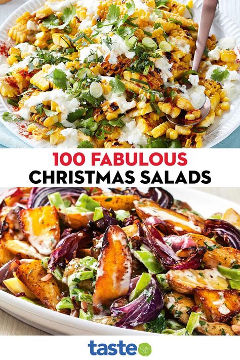 Here they are: the best Christmas salad recipes perfect for summer in Australia. We’ve rounded up our top-rated, most-viewed salads for all the inspiration you need this festive season, whether it be warm roast potato salad, a simple lemony leaf salad or a layered Christmas pasta salad. What’s more, these salads are so good, they might just outshine the main event dishes. Xmas Lunch Ideas Christmas Dinners, Christmas Salads Australia, Salads For Christmas Lunch, Festive Potato Salad, Xmas Pasta Salad, Best Christmas Salad Recipes, Christmas Tossed Salad, Christmas Side Salads, Easy Christmas Salads Recipes