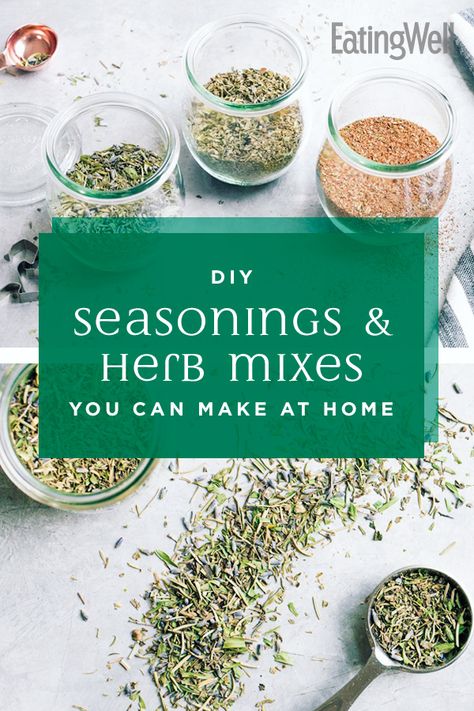 In just 5 minutes, you can mix up homemade taco seasoning, Italian seasoning and herbes de Provence using dried herbs from the garden—or from your grocer's bulk aisle. #gardening #gardeningtips #foodgardening #growyourfood #plantyourplate #gardeningideas #recipe #eatingwell #healthy Diy Seasonings, Homemade Seasoning Salt, Homemade Dry Mixes, Homemade Ranch Seasoning, Homemade Cajun Seasoning, Homemade Fajita Seasoning, Homemade Spice Mix, Spice Blends Recipes, Spice Mix Recipes