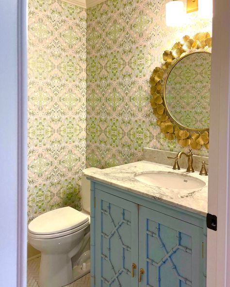 Another “pinch me” moment!! So thrilled to see my “Misty Morning” wallpaper design in this bath and mud room. I believe this little cutie had a hand in choosing, or maybe she was the project manager?! 🤗🤔💕 #wallpaperwednesday #designerwallpaper #prettypowderroom #wallcoverings Morning Wallpaper, Misty Morning, Pinch Me, Project Manager, Mud Room, Wallpaper Design, Project Management, Powder Room, Room Inspo