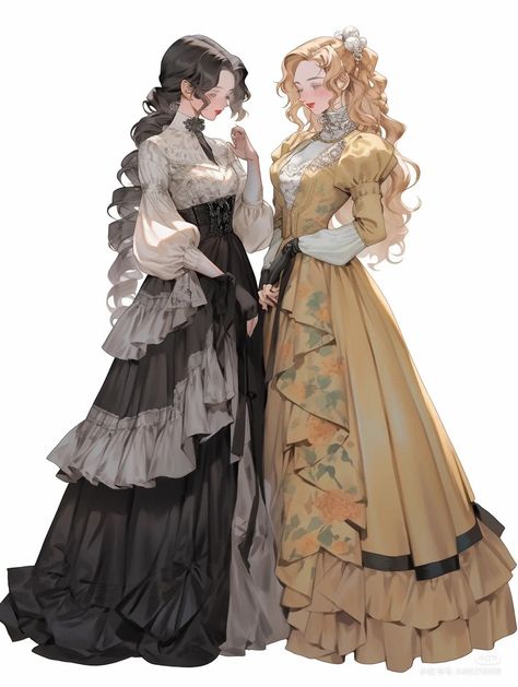 Fantasy Aesthetic Outfits, Victorian Dress Drawing, Victorian Inspired Dress, Dresses Fantasy Gowns, Istj Isfj, Fantasy Dress Design, Dress Design Drawing, Old Fashion Dresses, Fantasy Dresses