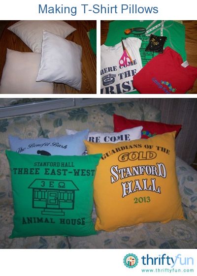 This is a guide about making t-shirt pillows. Favorite t-shirts often hold memories we would like to keep. So rather than throw them away, make pillows. Memory Pillow From Shirt, Make Pillows, Tshirt Blanket, Memory Crafts, Tshirt Quilt, Memory Pillows, Tshirt Pillow, Sewing Pillows, Tshirt Crafts