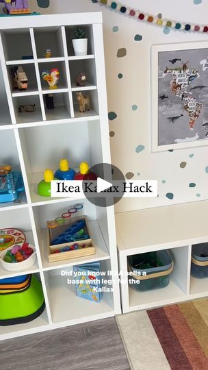 304K views · 7.2K reactions | ⭐️Ikea Kallax Hack! Finally Ikea sells these under frames for their shelves! They are so fast to put together and completely change the look!
.
.
.
.
.
#ikeaplayroom #ikeahome #ikeakids #ikeakidsroom #ikeahack #ikeastyle #ikeahacks #ikeakallax #kallax #kidsplayroom #toddlerplayroom #playspace #playroomideas #playroomorganization #playroomstorage #kidsorganization #toyorganization #toystorage #momsofinstagram #momoftwo #momsofinsta | Courtney Bavis - PLAYROOM inspo | TELL YOUR STORY music by Ikson™ · Horizon Kallax Configurations, Kallax Closet Hack, Ikea Kallax Playroom, Kallax Playroom, Ikea Playroom, Kallax Hack, Ikea Kids Room, Story Music, Ikea Kallax Hack