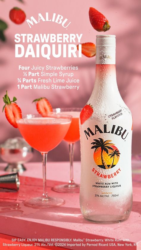 Malibu Coconut Froze – Malibu Drinks Malibu Strawberry Coconut Mojito, Alcohol Malibu, Pina Colada Recipe With Malibu Rum, Strawberry Malibu Rum Drinks, Malibu Cocktail, Malibu Cocktails Recipes, Malibu Rum Drinks Recipes, Strawberry Rum Drinks, Pina Colada Malibu