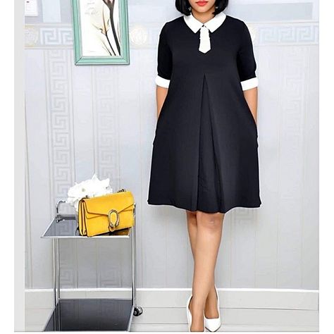 Fashion Black With White Collar Shift Dress - Black | Jumia.com.ng Shift Dress Outfit Work, Maternity Office Wear, Short Maternity Dress, Shift Dress Outfit, Maternity Work Dresses, Maternity Shift Dress, White Maternity Dresses, Dresses For Ladies, Nigeria Africa