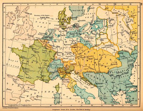 Western and Central Europe, late 18th century Fashion History Timeline, Austrian Empire, European Map, Travel Log, Modern Map, Europe Map, French Revolution, Old Maps, Fantasy Map