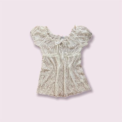 y2k coquette milkmaid lace top <3 see through, i... - Depop Milk Maid, Milkmaid Top, Women White Blouse, Y2k Coquette, U Can, Skirt Leather, Coat Dress, Sweater Skirt, Jewelry Sales