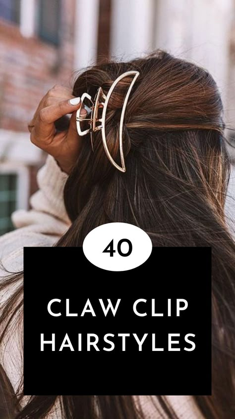 Are you looking how to freshen up your hairstyle? We have selected some of the best claw clip hairstyles you can do just with one twist. Hair Styles For Dirty Hair Quick, Hair Clip Hairstyles, Easy Work Hairstyles, Claw Clip Hairstyles, Claw Clip Hair, Pulled Back Hairstyles, Stylish Hairstyles, Easy Hairstyles For Medium Hair, Simple Hairstyles