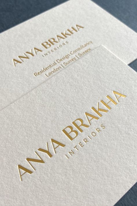 Dark satin gold foil printing, on a thick 700gsm vellum colorplan stock. Dental Business Cards, Luxe Business Cards, Printed Vellum, Interior Designer Business Card, Clean Business Card, Gold Foil Business Cards, Business Card Design Minimal, Business Card Design Minimalist, Buisness Cards