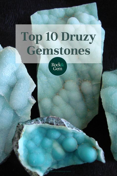 Druzy gemstones are cut from natural mineral specimens packed with small crystal surfaces that reflect light. Learn more about these beautiful gemstones!✨💎 #DruzyGems #NatureInspired Beautiful Gemstones, Agate Geode, Natural Minerals, Rock Crystal, Crystal Gems, Mineral Specimen, Feng Shui, Druzy, Stones And Crystals