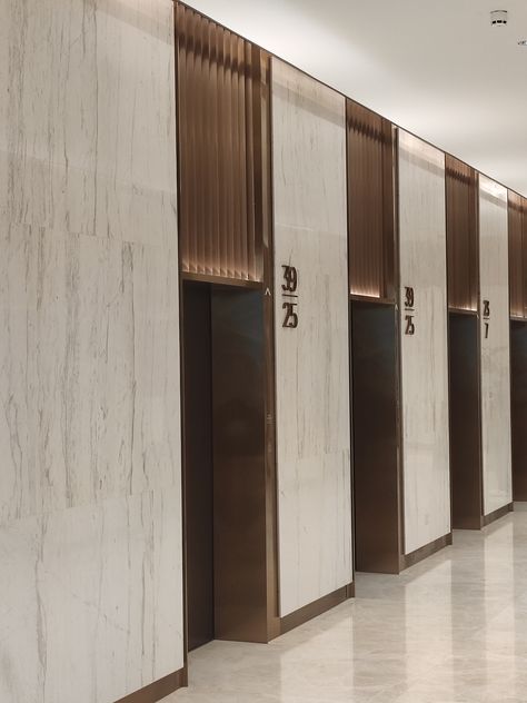 Elevator Lobby Design Offices, Office Elevator Lobby, Lift Lobby Design Commercial, Lift Lobby Design Residential, Lift Wall Cladding Design, Lobby Design Residential, Lift Lobby Design, Elevator Lobby Design, Mirror Shelves