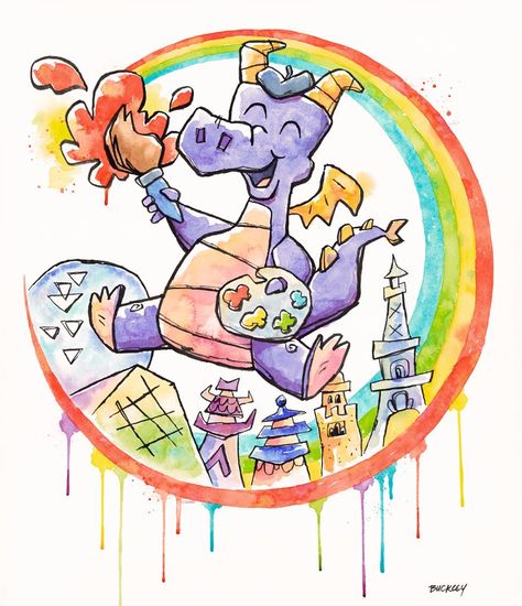 Figment Painting, Figment Nursery, Figment Tattoo, Disney Sublimation, Disney Figment, Figment Disney, Disney Canvas Art, Disney Nursery, Disney Wall