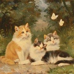 Butterflies, Kittens, Trees