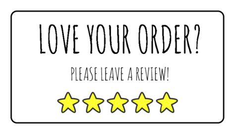 Product/order review printable label template for small business packages Small Business Packages, Business Packages, Leave A Review, Product Review, Small Business, Stars