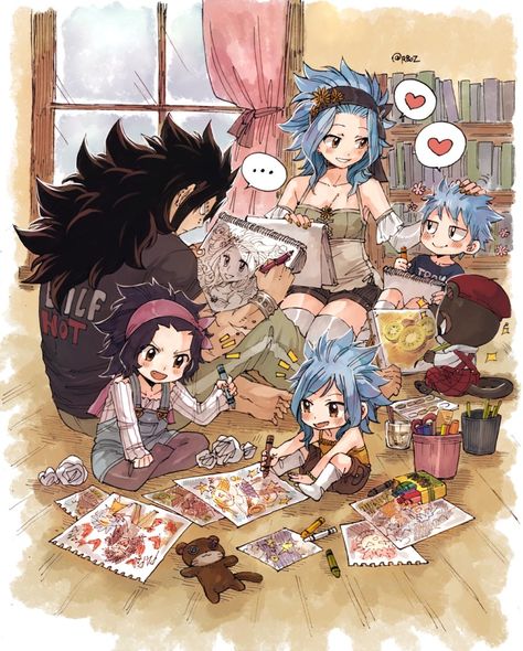 The Redfox Family Fairy Tail Kids, Gale Fairy Tail, Gajeel X Levy, Fairy Tail Levy, Gajeel And Levy, Fairy Tail Photos, Fairy Tail Funny, Fairy Tail Comics, Fairy Tail Family