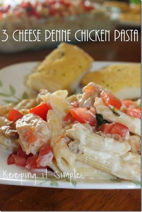 Applebees Recipes, Chicken Penne Pasta, Chicken Penne, Pasta Penne, Cheese Chicken, Three Cheese, Chicken Pasta Recipes, Penne Pasta, Chicken Pasta