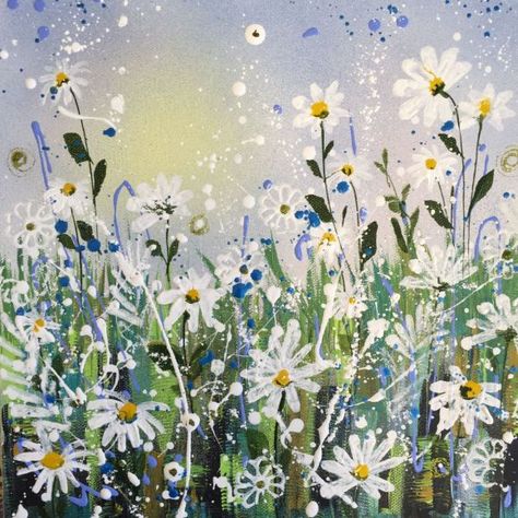 Daisy burst # 2 Daisy Field Painting, Jane Morgan, Field Painting, Daisy Art, Daisy Field, Crazy Daisy, Inspiration Painting, Art Inspiration Painting, Art Large