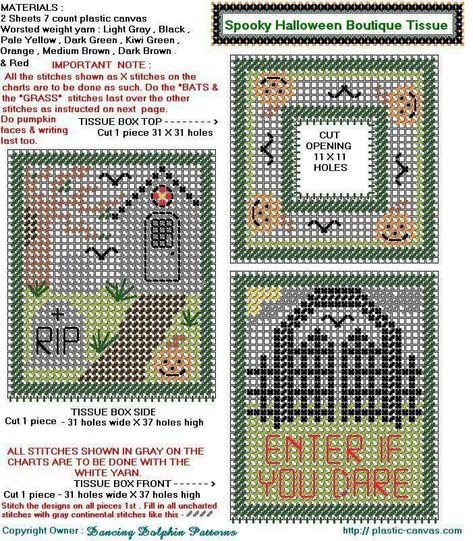 Halloween Plastic Canvas, Kleenex Box Cover, Plastic Canvas Coasters, Plastic Canvas Ornaments, Kleenex Box, Plastic Canvas Tissue Boxes, Halloween Cross Stitches, Plastic Canvas Patterns Free, Box Patterns