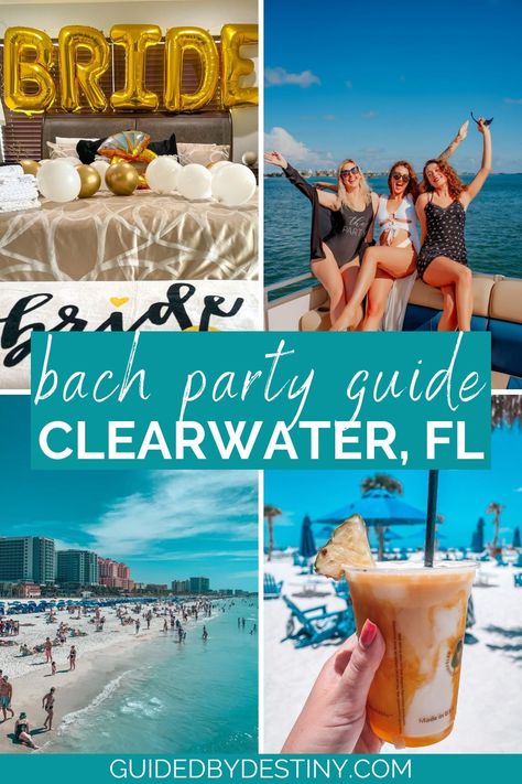 If you're looking for the ultimate Clearwater Beach bachelorette party guide, look no further! This post includes the best things to do in Clearwater Beach, where to stay in Clearwater Beach, fun nightlife in Clearwater Beach, the best restaurants in Clearwater Beach, and more. This guide is also great for girls weekend in Clearwater Beach. This Florida bachelorette location is perfect! Bachelorette Clearwater, Beach Bachelorette Locations, Clearwater Bachelorette Party, Florida Beach Bachelorette Party, Best Beach Bachelorette Locations, Clearwater Beach Bachelorette Party, Tampa Bachelorette Weekend, Florida Bachelorette Party Destinations, Florida Keys Bachelorette Party