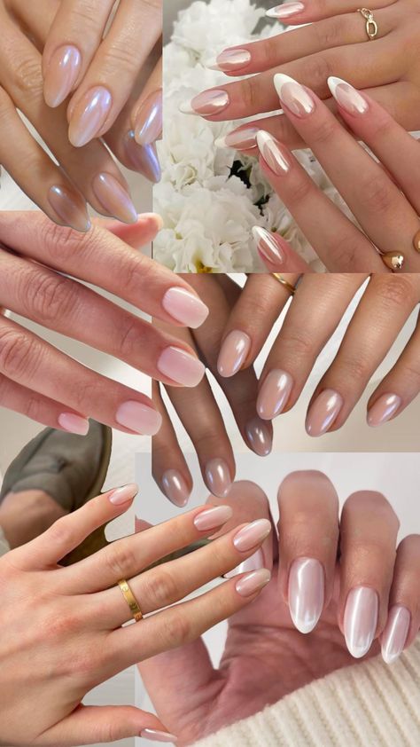 Pale nude chrome nails Nude Chrome Nails, Nude Chrome, Chrome Nails, Nail Designs, Nails, Design