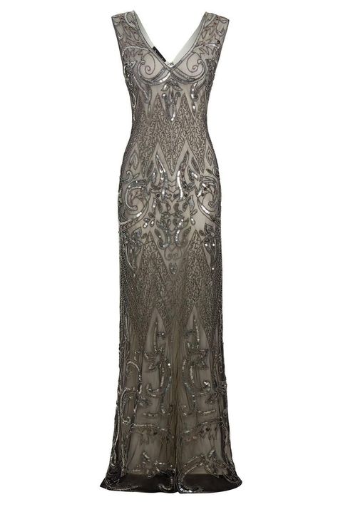 92af93f73faf3cefc129b6bc55a748a9desc50789905ri Flapper Prom Dress, Formal Wedding Reception, Charleston Dress, Grey Wedding Dress, Embellished Wedding Dress, Gatsby Dress, Timeless Dress, Grey Maxi Dress, Formal Dresses Gowns