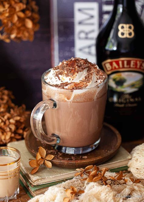 Baileys hot chocolate with Baileys whipped cream is the ultimate indulgence for Irish cream lovers. It's quick and easy to prepare and needs only 5 ingredients. Hot Chocolate With Baileys, Baileys Whipped Cream, Baileys Espresso, Baileys Hot Chocolate, Best Hot Chocolate Recipes, Hot Cocoa Mix Recipe, Peanut Butter Hot Chocolate, Baileys Coffee, Hot Chocolate Mix Recipe